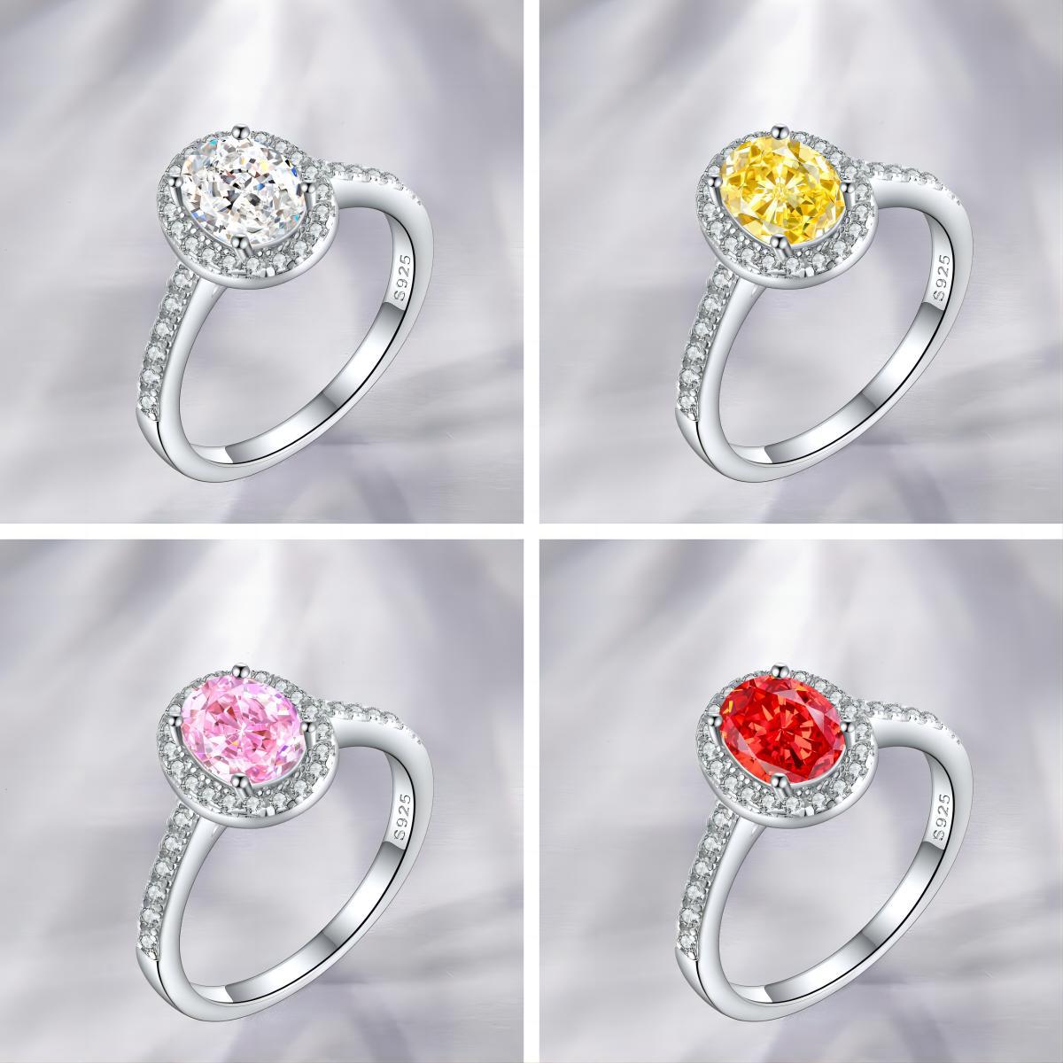 7g Weight High Carbon Diamond Inlay Material Rings Classification 1 Piece Quantity Holiday, Daily Occasion 925 Sterling Silver Material Heart Shape Pattern Women's Gender Inlay Design Simple Style, Classic Style Style 925 Sterling Silver High Carbon Diamond Heart Shape Rings 2