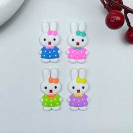 卡通可爱小白兔PVC软胶配件diy手机壳洞洞鞋发饰发夹饰品装饰贴片