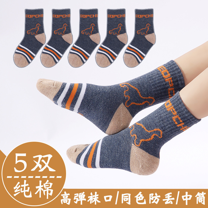 [Same Style and Color] Children's Socks Wholesale Autumn Boys Mid-Calf Socks Boys Spring and Autum Cartoon Sports Cotton Socks
