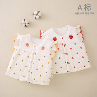 Baby Quilted Warm Vest 120g Cotton Winter Plus Cotton Baby Girl Outer Vest Versatile Vest Jacket