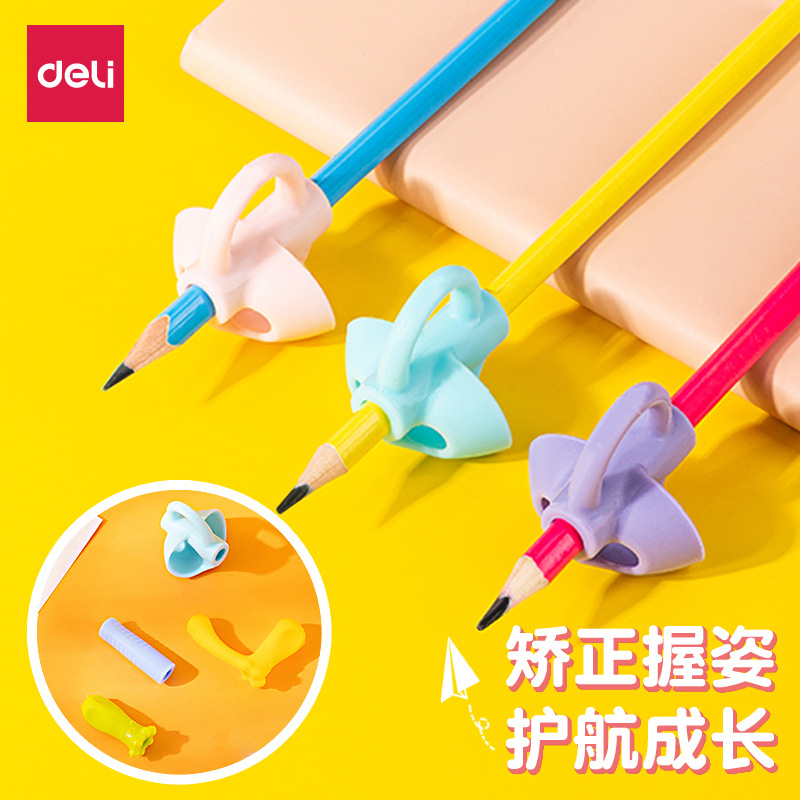 Deli / Deli Pen Holder Corrector para estudiantes de primaria Jardín de infantes principiantes entrenamiento de control de lápiz para bebés escribiendo