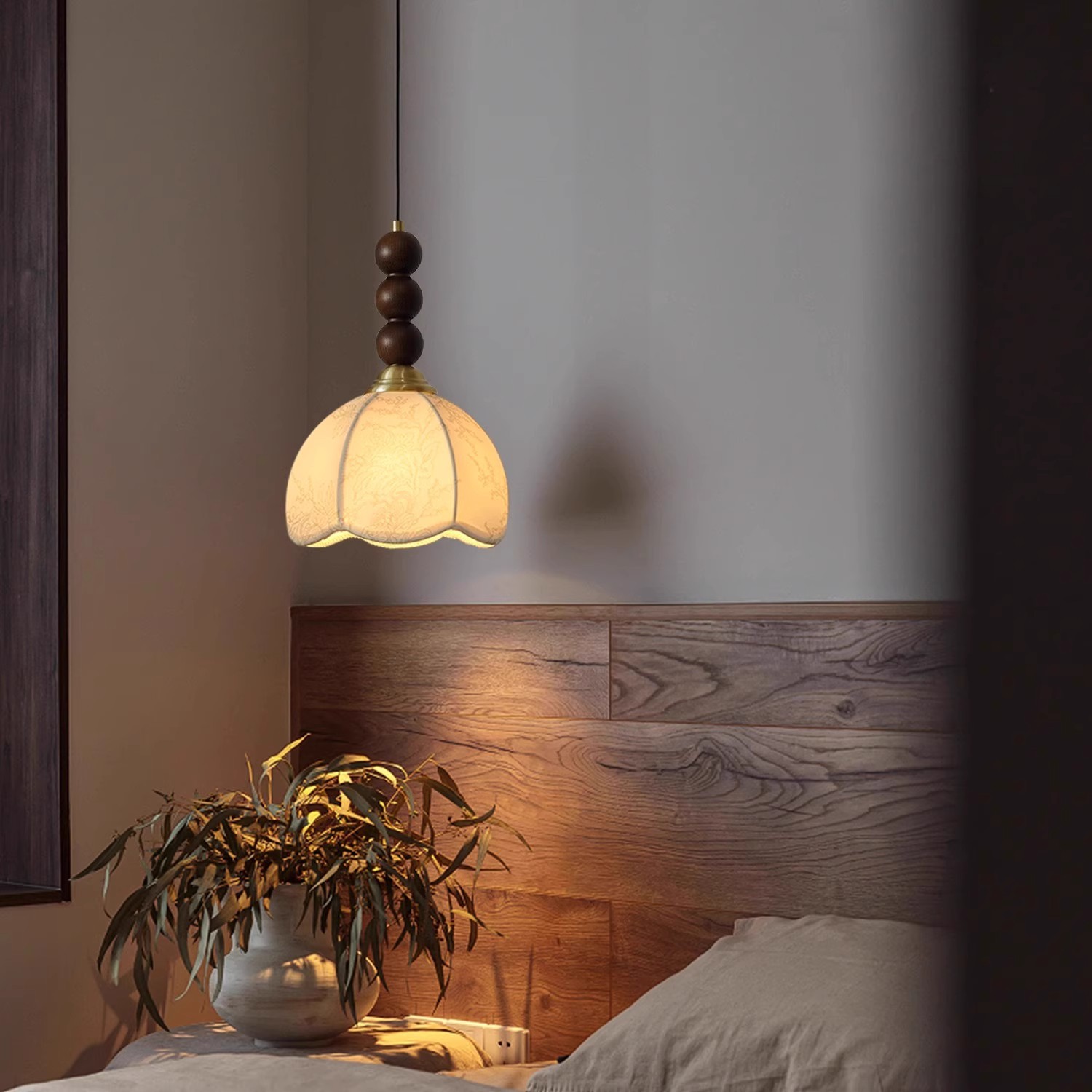 Nuevo estilo medieval dormitorio cabezal de cama puede elevarse retrógrado francés lámpara de puerta de entrada pasillo hotel restaurante lámpara de lámpara