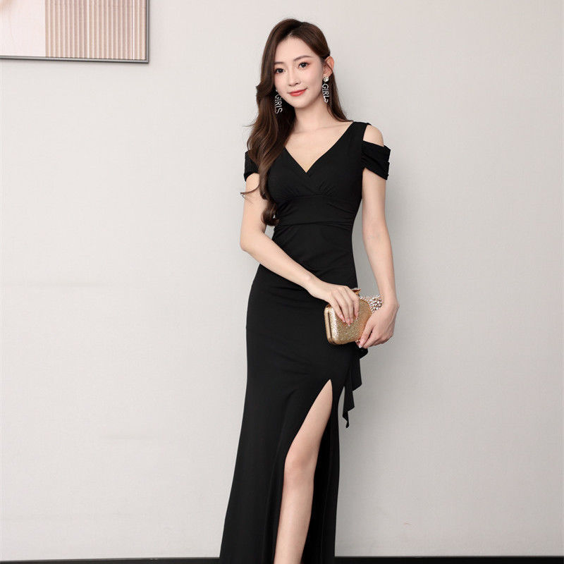 블랙 롱 스커트, 하이엔드 슬리밍