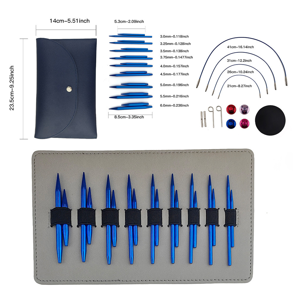Transfronterizo desmontable manga collar aguja 5 + 8 azul cambio de cuerda aguja 9 pago conjunto