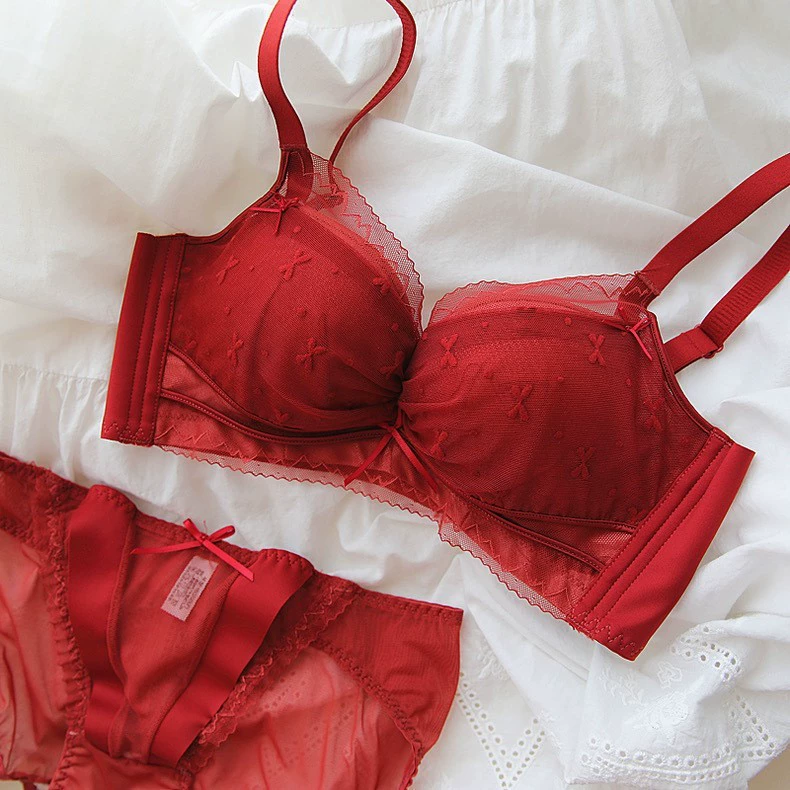 Underwear, push up bra, lace wireless bra, set