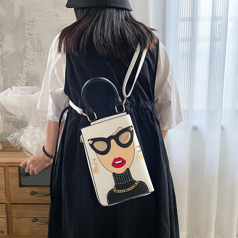 345g Weight Cotton Lining Material Sewing Thread Fashion Element Zipper Closure Type Single Shoulder Strap Strap Type Crossbody Bag Bags Type Casual, Shopping Occasion Pu Leather Material Human Pattern All Seasons Season Women's Gender Streetwear Style Square Shape Medium Size Women's Medium Pu Leather Human Streetwear Sewing Thread Square Zipper Crossbody Bag 104