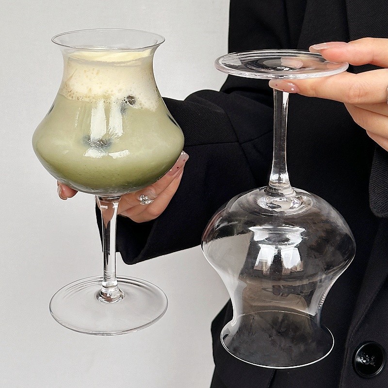 Retro ins ventilación boca boca boca especial taza de bebida de hielo alto cristal americano taza de café latte taza de cóctel personalizada