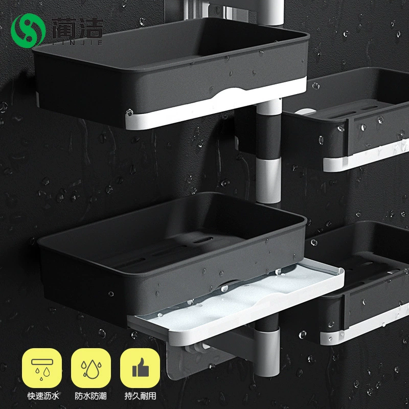 蔺洁 Rotating soap box New Creative Creative Creative Soap Box Bathroom Bathroom multi -layer drain rack for bathroom