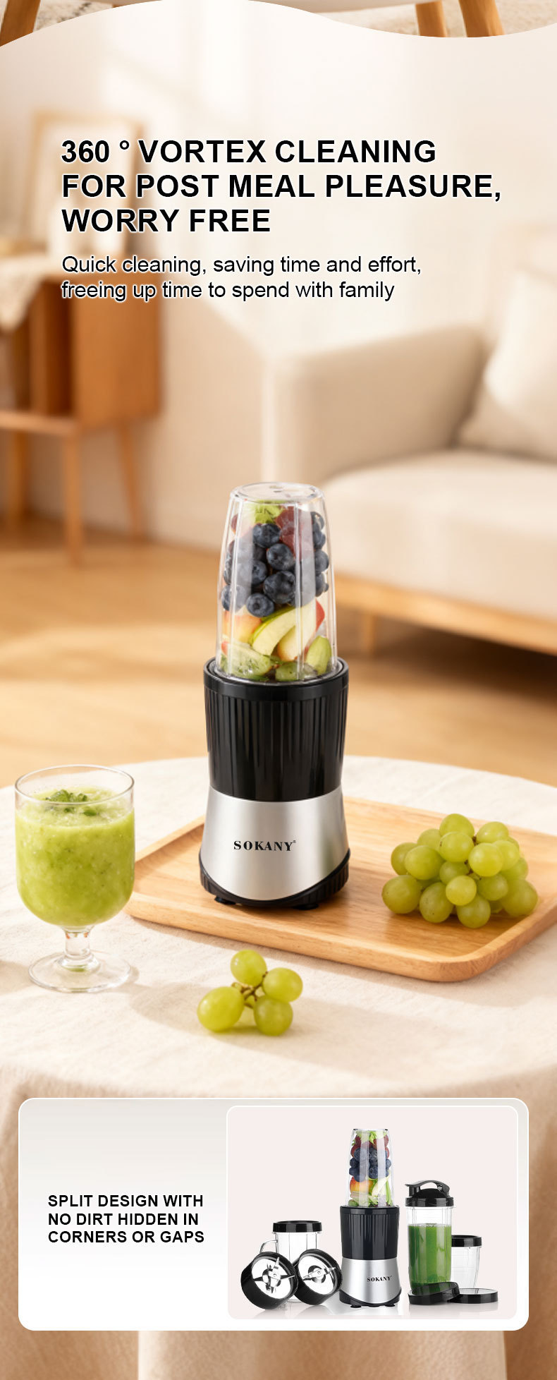 High Speed Smoothie Maker 6 In 1 Blender Food Processor Juicer_voghion.com