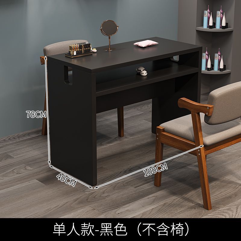 升级夹灯孔复古美甲桌现代简约单双人美甲工作台抽屉收纳双层加厚|undefined