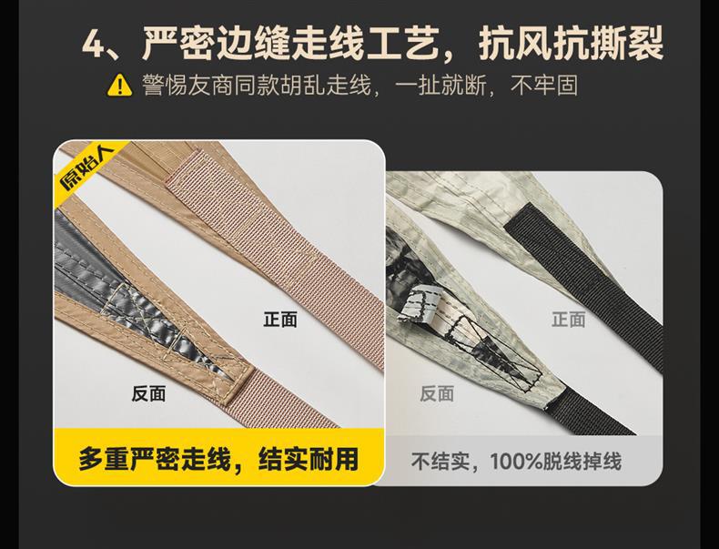 Primitive-Style New Quick-Open Canopy Tent for Outdoor Camping 2025 New Model Camping Sunshade with Black Glue Coating New Style Sun Shelter