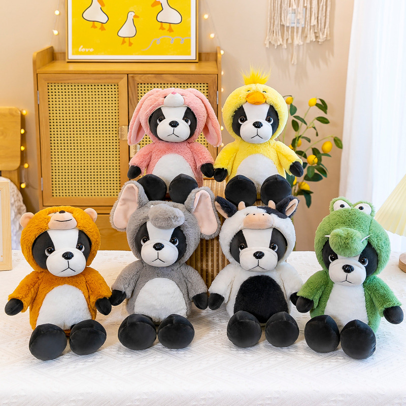 Cute Bulldog Doll Transformation Dog Plush Toy Elephant Rabbit Crocodile Doll Small Grab Machine Doll Wholesale