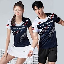 新款羽毛球服女男套装速干上衣运动短袖乒乓球队服运动短裤比赛服