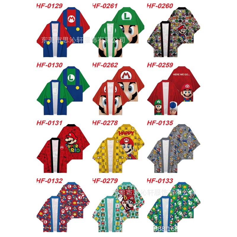 Summer New Arrivals, Cross-Border Bestsellers, Super Mario Bros Merchandise Cardigan Kimono Cape