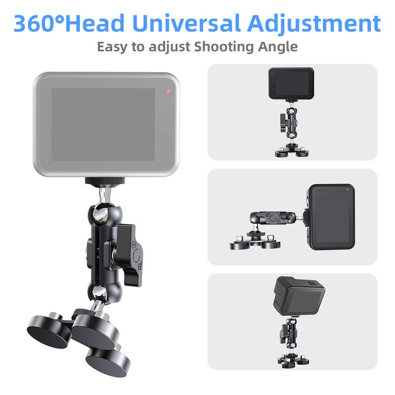 Magnetic grid fence iron pole mounting clamp, adjustable metal rod for baseball and softball, camera stand
