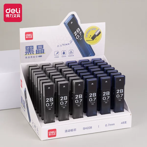 Deli SH228/227 black crystal high quality activity lead automatic lead refill 0.7mm2B student activity