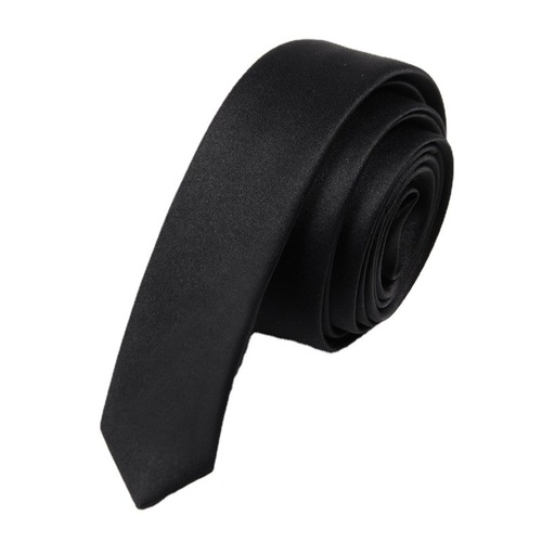 Tie for women and men 3CM ultra-narrow Korean style pure black shirt decoration with college style Japanese style hand-made fine wholesale