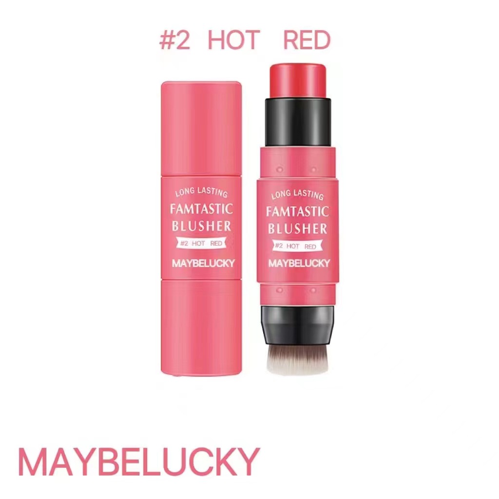 Transfronterizo dos en uno se ruboriza palo suave rubor crema reparación colorete rubor crema natural mate