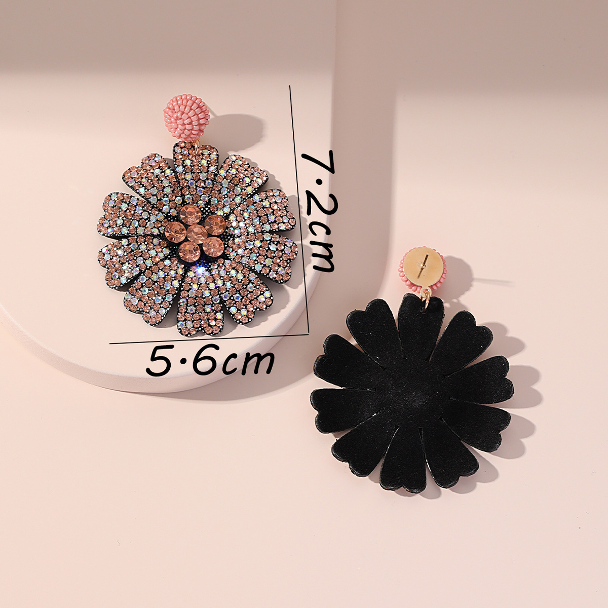 Fashion New Style Crystal Flowers Rhinestone Pendant Earrings display picture 4