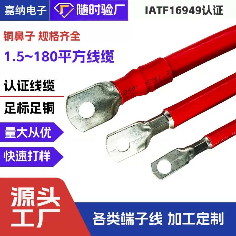 新能源窥口铜鼻子线SC端子线鼻子OT锂电池连接线大电流线连接器