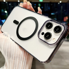 適用iphone15手機殼透明磁吸蘋果15pro max14小眾13磨砂12外貿13p