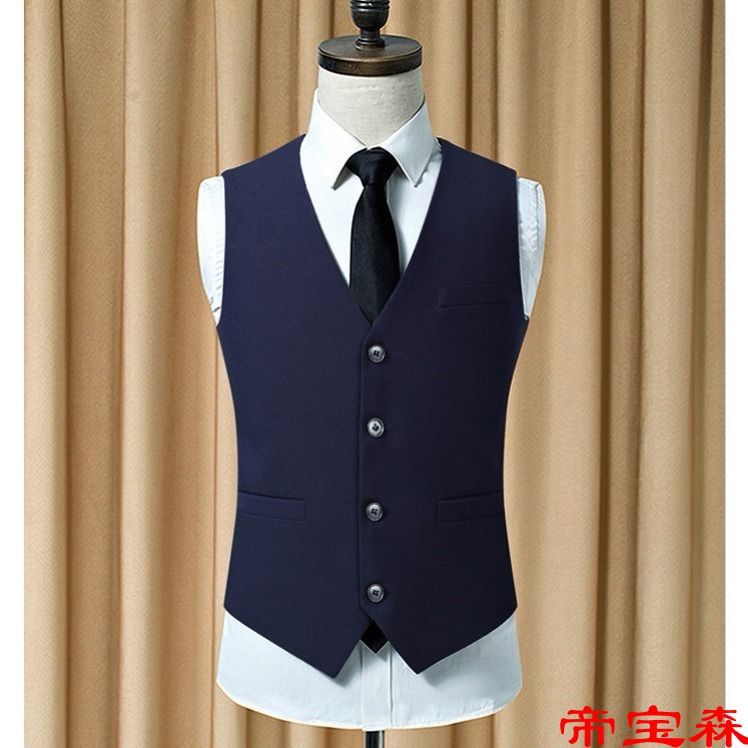 man suit Vest Self cultivation Groom Groomsman full dress Korean Edition fashion business affairs leisure time work man 's suit Vest