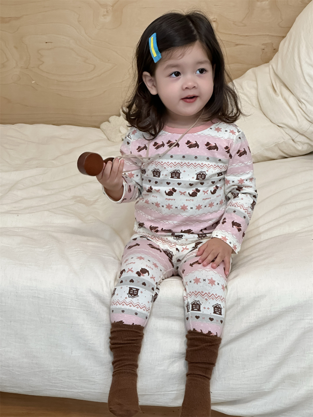2025 ropa de otoño niñas pijamas bebés ropa infantil coreana ropa infantil ropa de casa bebé dos piezas ropa de otoño