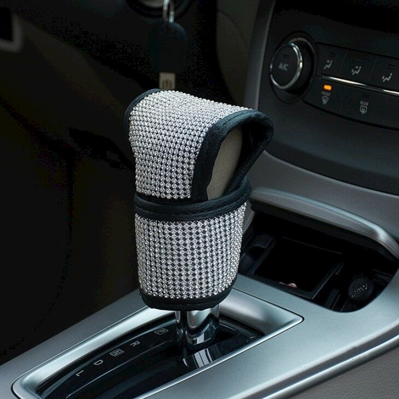 Car Armrest Box Pad Protective Cover with Rhinestones for Vehicle Interior Use, Full Rhinestone, Rhinestone with Sparkling Diamonds Armrest Cover