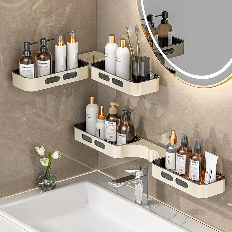 卫生间收纳架墙上宿舍浴室转角置物架硬塑料卫浴转角架收纳神器