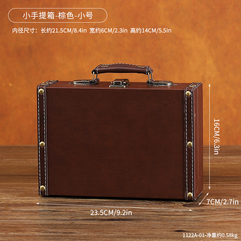 1122A-01 Small suitcase-brown-small size
