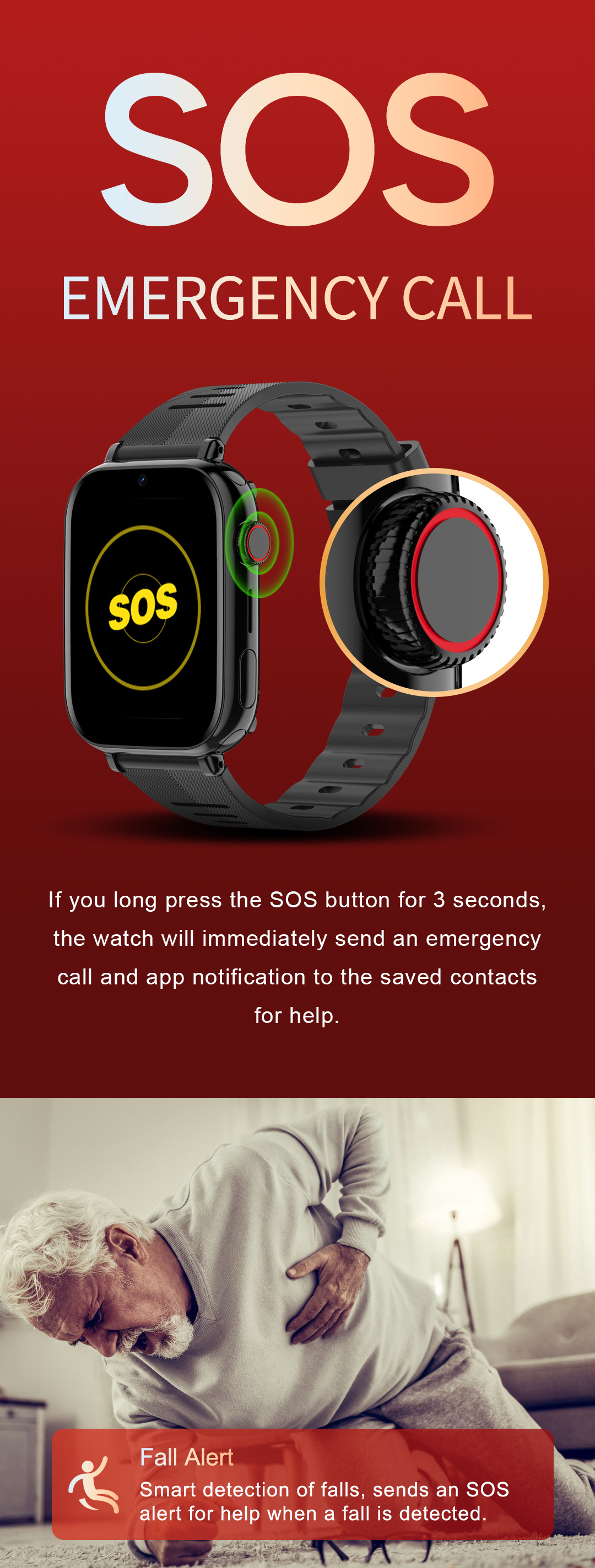 Cross-border e-commerce overseas version anti-wandering location, language video, elderly wristband, English version, health undefined