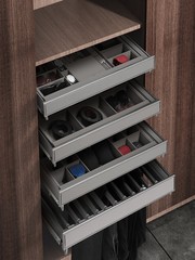 Wardrobe pull-out basket, jewelry box, drawer-style grid drawer, built-in pull-out trouser rack, retractable slide rail hardware treasure grid