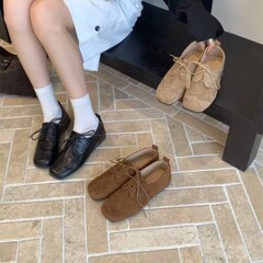 内增高黑色英伦风小皮鞋女鞋子2025新款春秋季复古系带乐福鞋单鞋