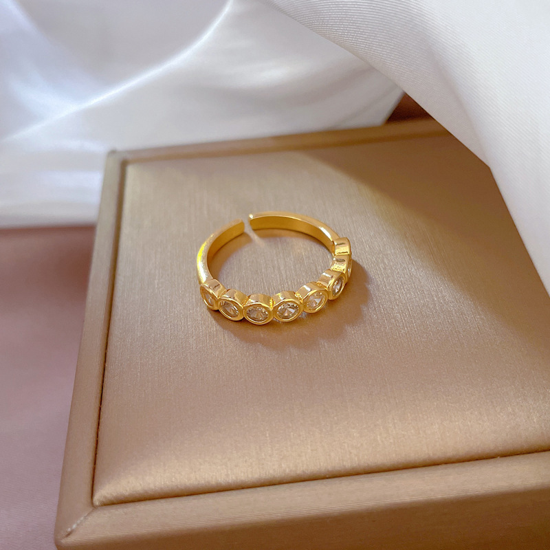【 Real Gold Plating 】 Open Ring Simple Circle Personalized Ring Index Finger Ring Ring Ring Red Same Style Simple and_ipsvogv.com