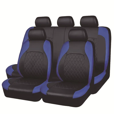 Rhombus Car Decoration Breathable Seat Cushion — Universal seat cover - blue-9-piece-set-with-five-seats-general