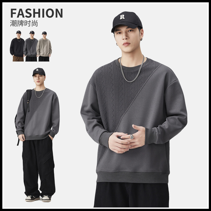 American Heavyweight Retro Sweatshirt Men's Spring, Autumn and Winter 2025 New Trendy Brand Loose Large Size Versatile Round Neck Top