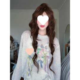 国潮牌彩砂蝴蝶结防晒长袖罩衫T恤女夏季薄款微透宽松慵懒风上衣