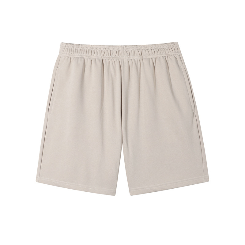 Pantalones deportivos americanos de cinco puntos de color caramelo de felpa, pantalones cortos de hombre sueltos casuales de moda, personalización de ropa exterior de verano de algodón puro