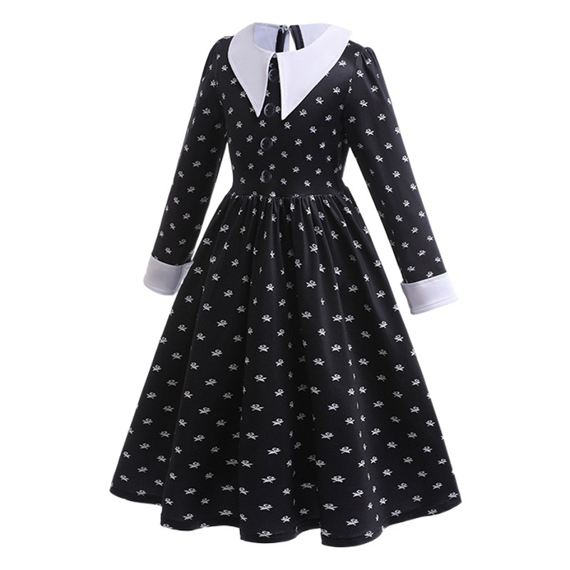 Comercio exterior transfronterizo miércoles vestido negro COS ropa 20,23 millones de Halloween vestido de la familia Adams