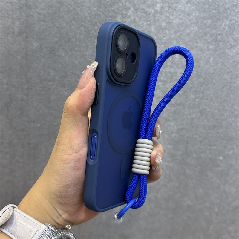 适用苹果17Promax肤感磁吸磨砂手机壳挂绳iPhone16玻璃镜头膜全包|undefined