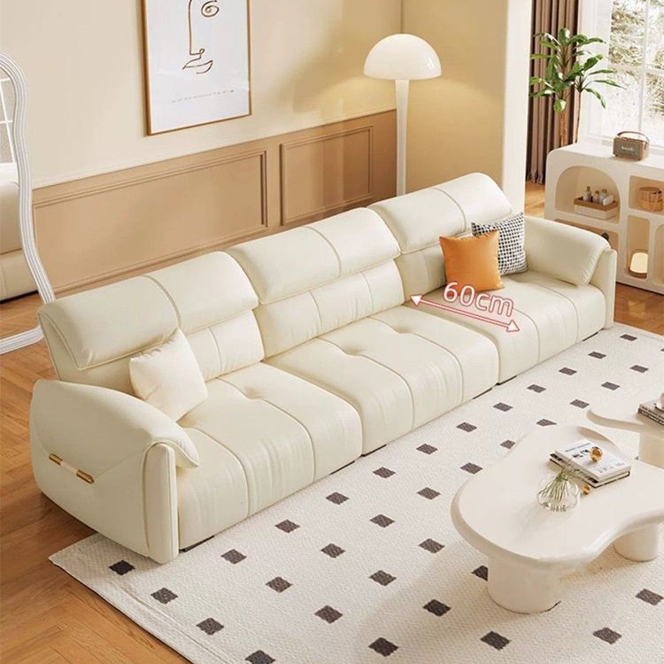 Cream Style Italian Style Minimalist Genuine Leather Top Leather Modern Small Apartment Simple Light Luxury Cat Scratch Leather Ear Imperial Concubine Sofa