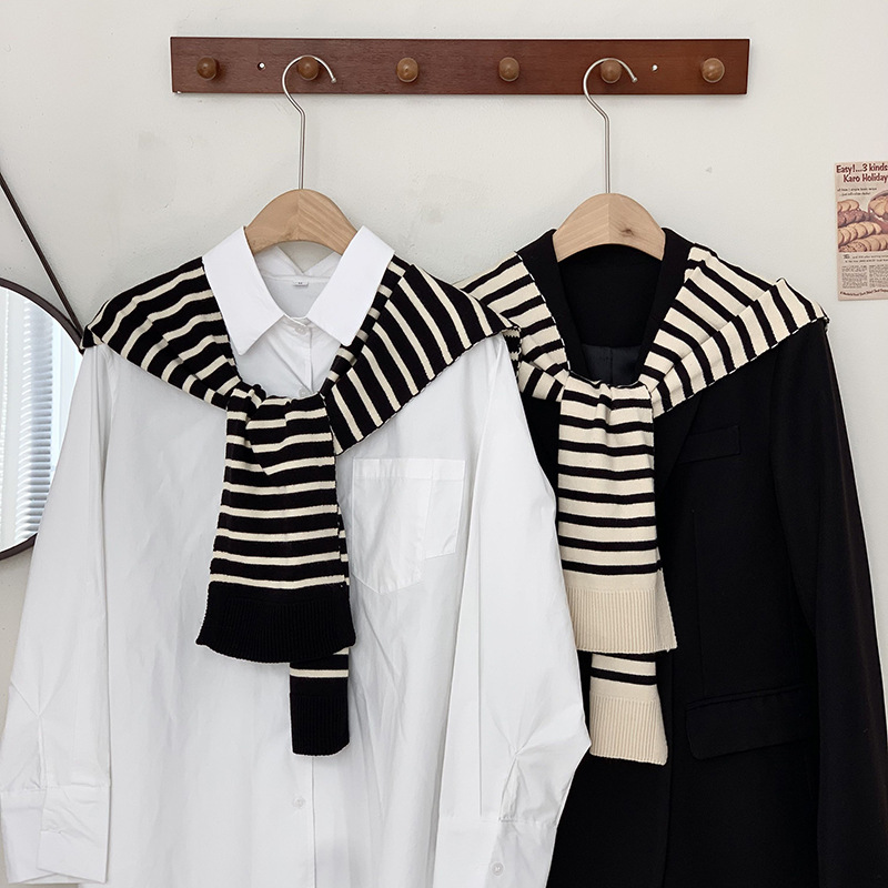 Challas de punto de alta sensación de nueva moda versátil sala de aire acondicionado clásica chalelas de rayas chalelas de acolchado chalelas de calor exterior