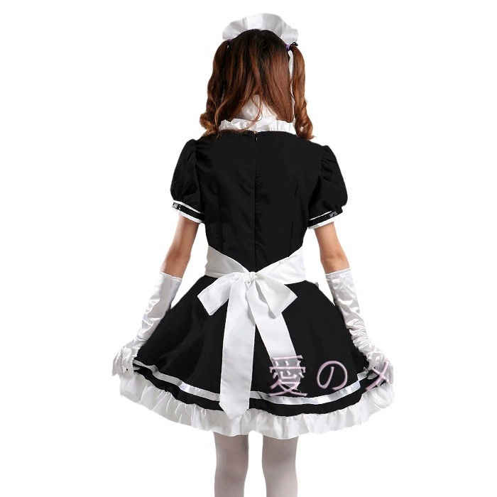 Костюм горничной для косплея (Maid) черно-белый, полиэстер, передник и ободок, размеры S–5XL