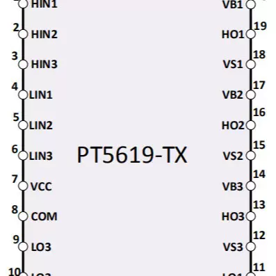 CKWX三相栅极驱动芯片PT5619兼容FU6288/CK5G14 IGBT/MOS栅极驱动