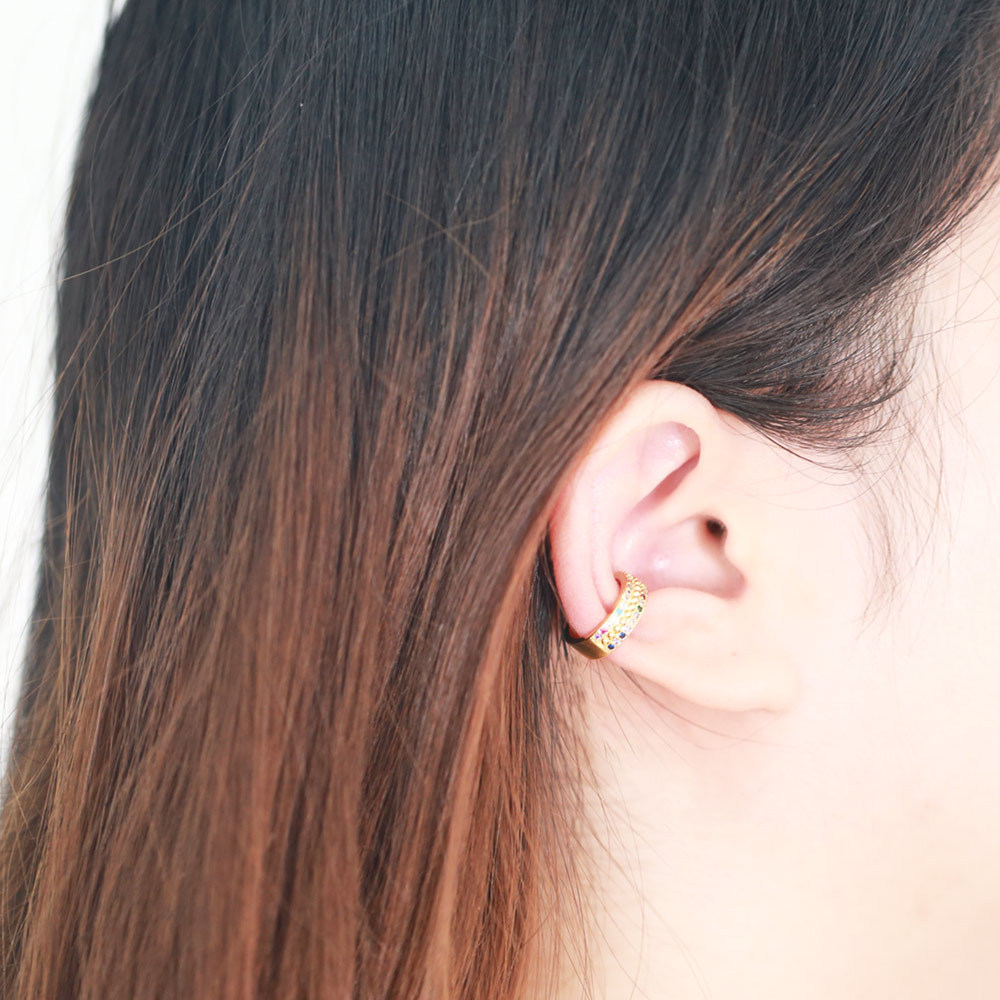 Fashion Star Copper Ear clips Inlay Zircon Copper Earrings