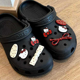 Hellokitty����ЬЬ����ͨdiy�ɐۺ����Y�m��crocs��Ь�b����