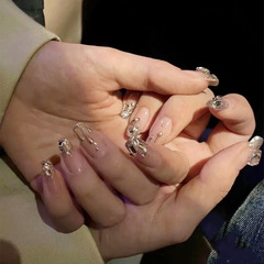 A Starlight Chocolate Manicure Factory Handmade Dream Nail with Drilled Glitter, UV Nail Polish Removable Nail Art