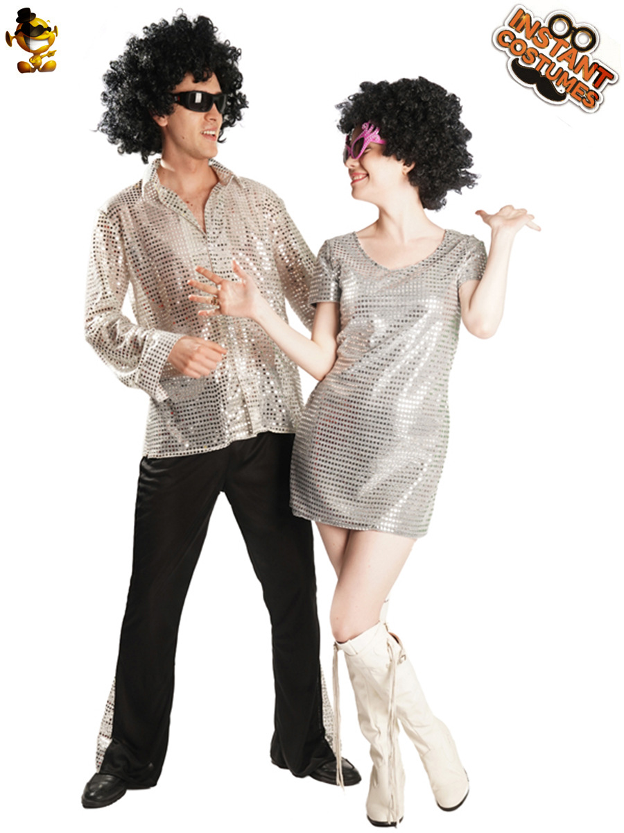 Nueva pareja transfronteriza 80's disco traje de juego de rol traje de rendimiento de la etapa traje Cosplay ropa