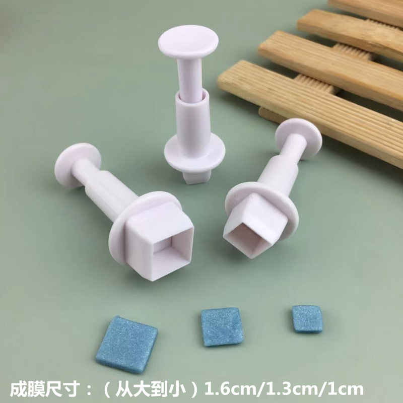 3pcs Квадратная форма для тиснения пружинная форма для прессования DIY для выпечки сахарного торта