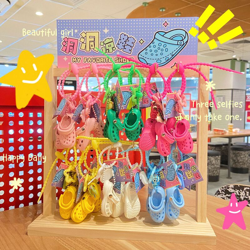Creative Trendy Clog Shoe Charms, Free Shelf with Purchase of 48 Pieces, Personalized Backpack Keychain Soft Rubber Decorative Charms